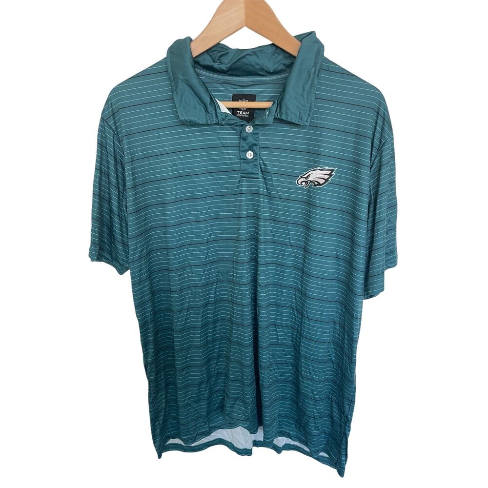 NFL Team Apparel Mens Philadelphia Eagles Sz Large Polo Sports Football Stretch